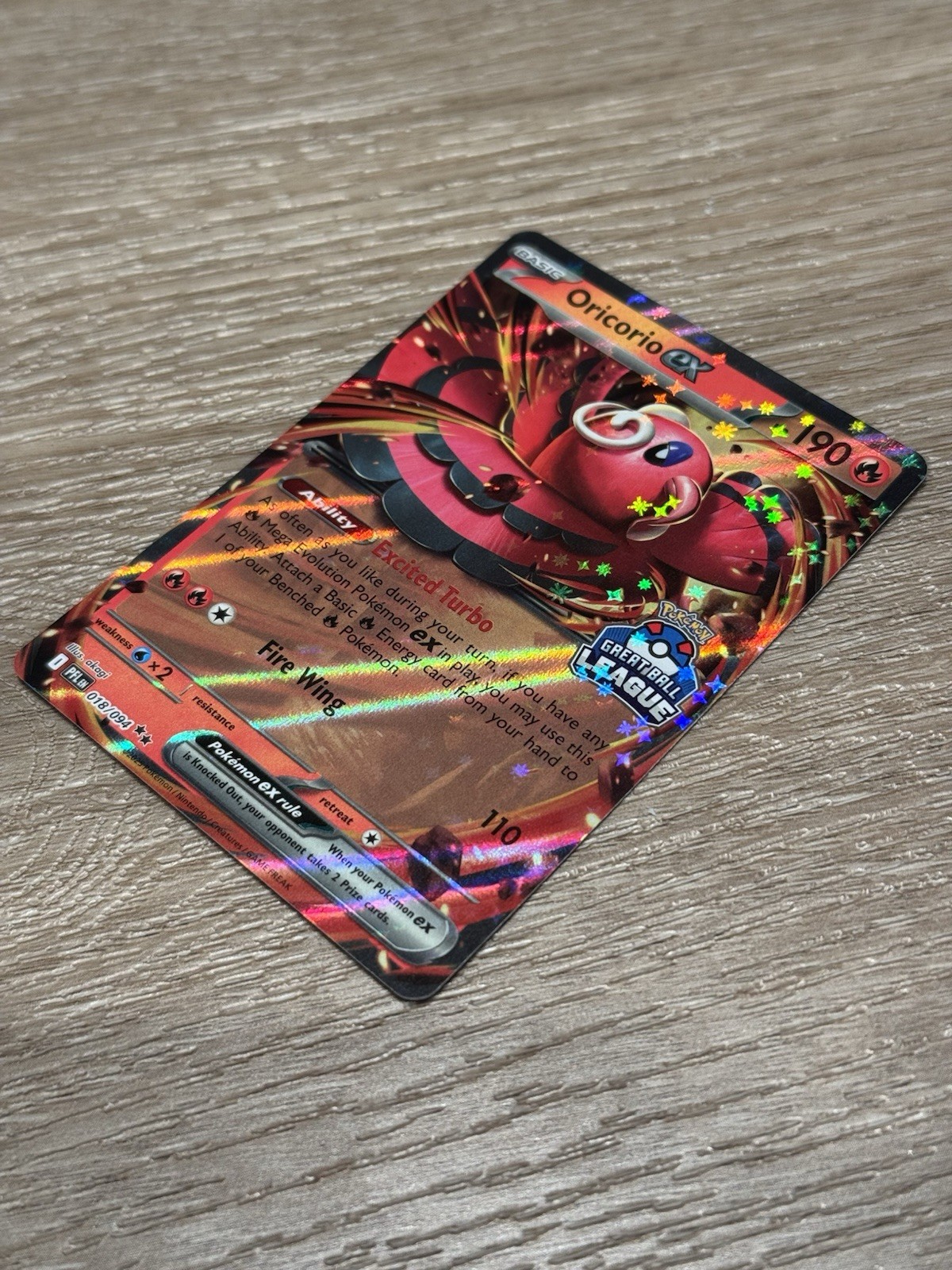 Pokemon Oricorio ex 018/094 Great Ball League Winner Exclusive Asia Promo