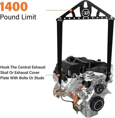 Heavy-Duty Engine Lifting Sling 2-Point Or 4-Point Adjustable Nylon Straps Steel
