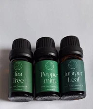 Chandra 100% Pure Essential Oil  Tea Tree, Juniper Leaf, Peppermint NWOB