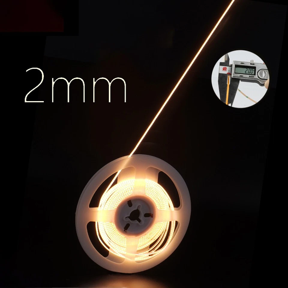 12V 24V 5M 16.4ft COB 480leds/m LED Tira Flexible Luz Cinta Luces Bar Habitación Foto 4 de 4