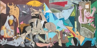 Guernica Colorful Pablo Picasso Hand painted Oil Painting Repro Canvas Wall Art