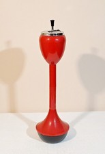 POSACENERE VINTAGE ROSSO A COLONNA DA TERRA DI DESIGN IN PLASTICA SPACE ANNI '70