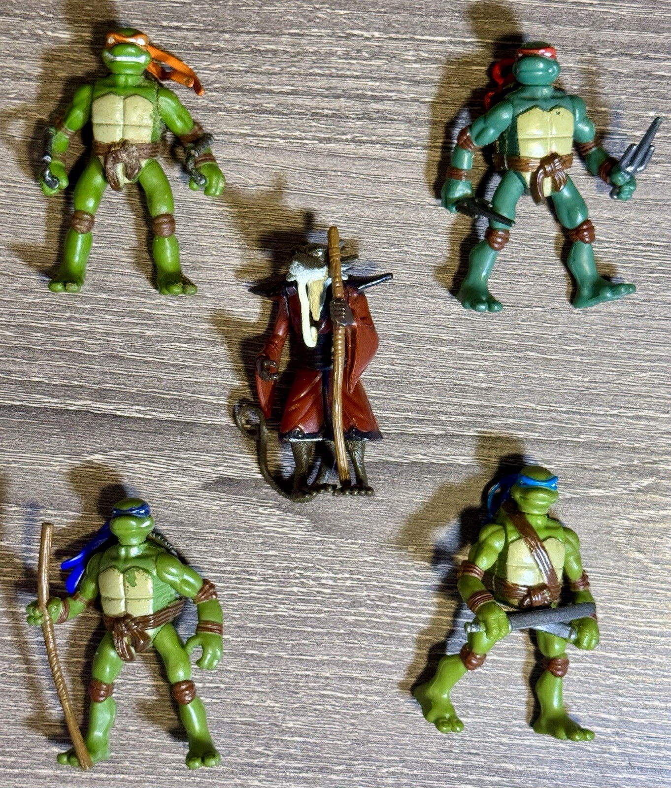 Playmates 2006 TMNT Mini Action Figure Toy Lot Of 5 Teenage Mutant Ninja Turtles