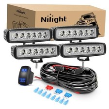 LED Pods 4PCS 18W 6Inch Flood Offroad Fog 4Pcs 18W Lights w/ wiring harness