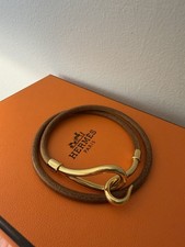HERMÈS Leather Jumbo Hook Double Wrap Bracel...