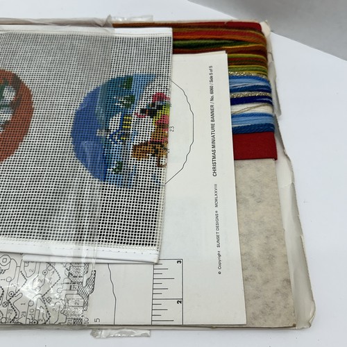 Kit punto ago tramonto vintage anni 70 #6060 miniature natalizie striscione 20,5" aperto - Foto 11 di 11