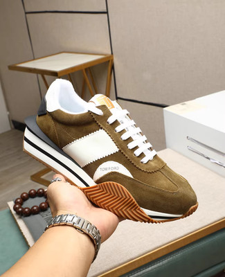 New Size EU44 Tom Ford Brown&White Men's shoes Free Shipping  