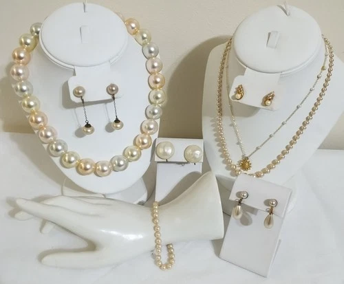 Vintage to Now Faux Pearl Costume Jewelry Lot Necklace Bracelet Earrings