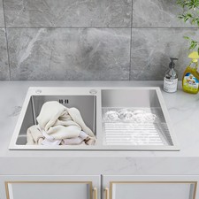 Stainless Steel Laundry Sink Double Basins Sink For Laundry Rooms, Utility Rooms