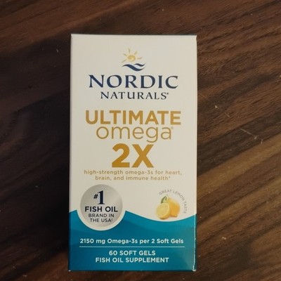 Nordic Naturals Ultimate Omega 2X Fish Oil Supplement 2150mg 60 Softgels Lemon