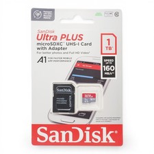 SANDISK 1 TB, 160 MB/s Ultra PLUS UHS‐I, Micro-SDXC Speicherkarte SD Original