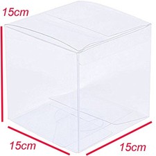 5 x Large 15cm Cube Clear PVC Plastic Product Retail Box Hat Cake Gift Packaging