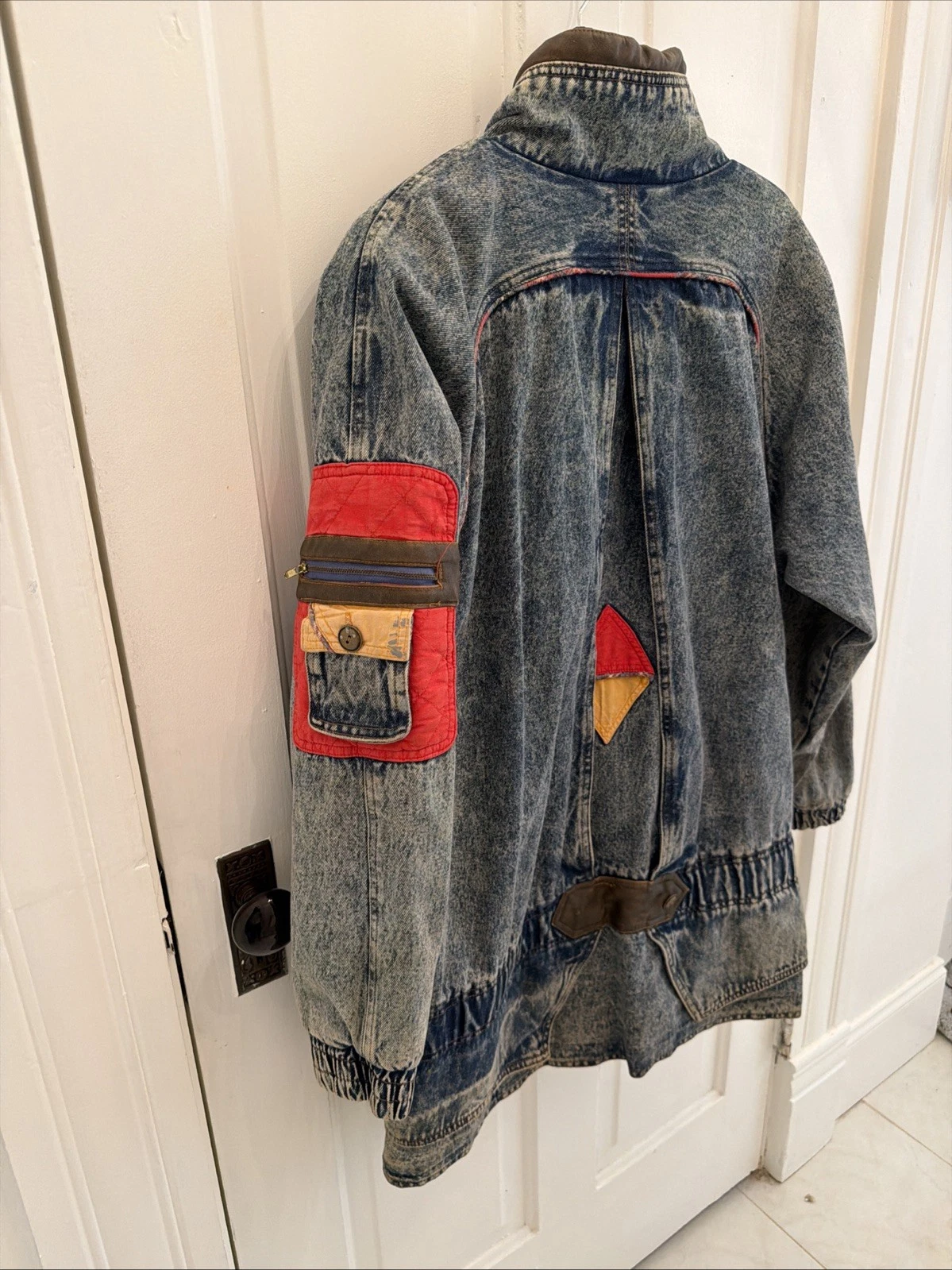 Rare Vintage “Current Seen” Acid Washed Denim Jacket 70s/80s Plaid Lining - product detail image 9