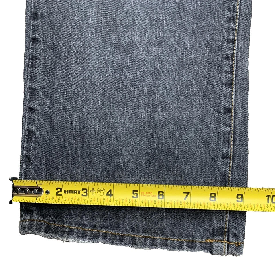 Jeans elástico KR3W TKO masculino 30x31 ajuste extra fino botão azul mosca desgastado raro - Imagem 2 de 4