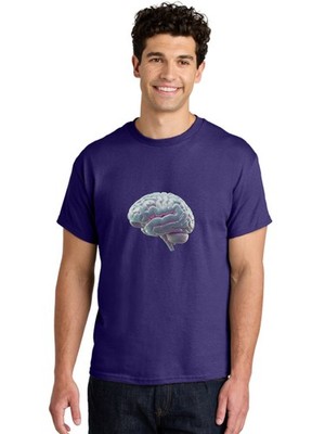 Human-Brain-9 Mens Graphic Tee, 100% Cotton, Casual Summer Wear