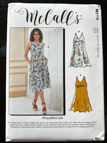 UNCUT McCall's M7774 Misses Dresses Neckline Variations (6-22) Sewing Pattern - Picture 7 of 8