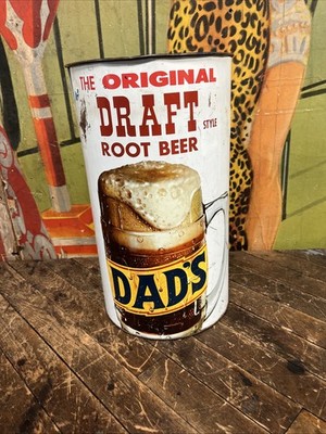 VINTAGE C. 1960 DADS ROOT BEER TRASH CAN SIGN COCA COLA 7UP PEPSI ORANGE CRUSH