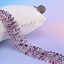 Rainbow Fluorite Faceted Cube Beads 4mm 6mm Jewelry Making 15.5 Inch Strand