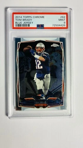 2014 Topps Chrome Tom Brady #62 Blue Jersey New England Patriot PSA 9🐐7 SB🏆MVP