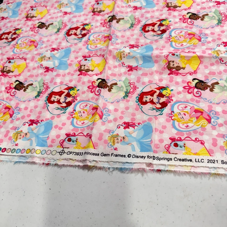 弹簧创意迪士尼绗缝面料棉质粉色公主2021 43x46 — 第 3/4 张图片