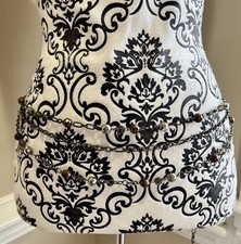 VTG Silver Tone Triple Chain Belt 80s  Retro Faux Pearls Corpcore Retro 44in