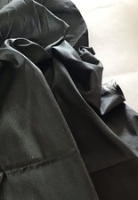 100% SILK LAURA ASHLEY DUPION BOTTLE GREEN/CHARCOAL GREY ? 47 CMS. X 80 CMS.NEW!