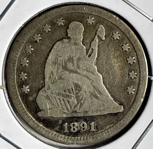 1891-P Seated Liberty Quarter - Free Shipping -(31-5)