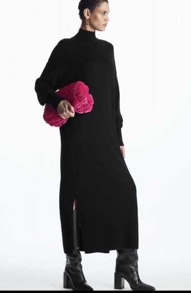 Women COS Dress Black Wool S #5U8Y
