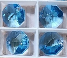 12mm Swarovski Elements Aquamarine Octagon Pendant 6401 - 4 Pieces