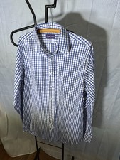 POLO RALPH LAUREN PURPLE LABEL Men  s L / 16 Dress Shirt Hook Loop Closure Italy