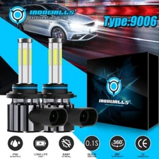 6-sided 9006 LED Headlight Bulbs Conversion Kit Low Beam 6000K Wireless White 2x