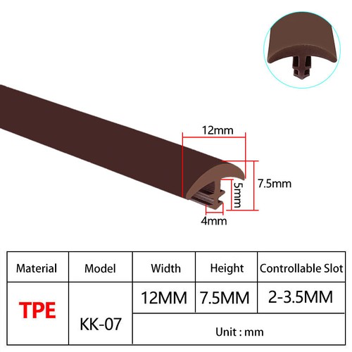 TPE Wooden Door Sealing Strip, Slot Type Strip, Door Seam Edge Sealing Strip - Picture 15 of 27
