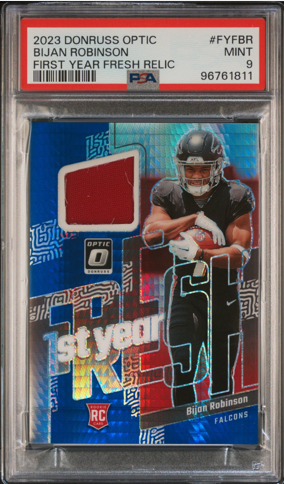 2023 Donruss Optic Football Bijan Robinson 1st Year Fresh Relic