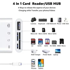 Card Reader USB-C/SD/TF HUB OTG Adapter Charging/Data iOS iPhone iPad Android US