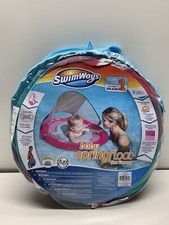 NEW Pink SwimWays Baby Spring Pool Swim Float Sun Canopy 9-24 Months