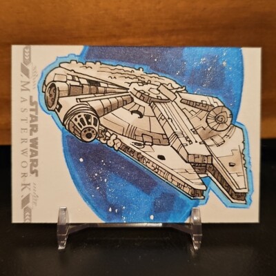1/1 2023 Star Wars Masterwork Sketch Card Millennium Falcon