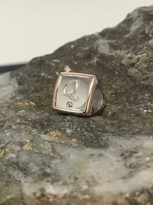 Clogau walisisches Silber & 9ct Roségold Buchstabe Q Meilensteine Perle Charm £91 RABATT! SELTEN