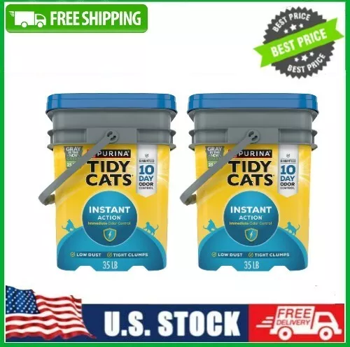 2 PACK Purina Tidy Cats Multi-Cat Clumping Kitty Litter, Instant Action 35lb Jug - Picture 1 of 8