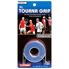 XL TOURNA GRIP Blue  3-Grips on Roll REPLACEMENT WRAP for TENNIS RACQUET RACKET