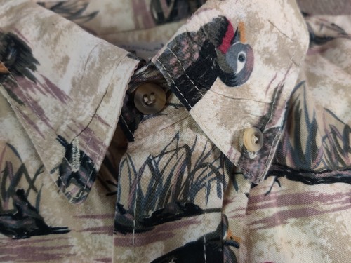 Michael Austin Rugged Wear L/S Hunting Button Shirt Mens XL Grassy Field Ducks - Picture 5 of 12