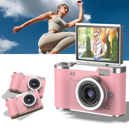 4K Digital Camera 48MP Portable CCD Camera 8X Zoom Video Recorder Gift (Pink) - Picture 5 of 9