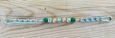 BRAND NEW Green, Brown,  Highland Cow Beaded Curb Strap by ALW Equine