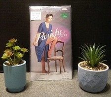 1 pair Vtg 1980's Parishe Grey Blue Silky Sheer Panty Stocking One Size