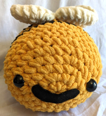 Bumble Bee CrochetedYellow, Black and White-Handmade