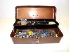 Vintage Junk Drawer Tackle Tool Box 6 lbs. Lot Misc Small pieces