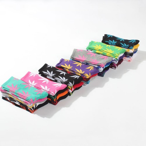 NEW Mens Lady Cotton Socks Novelty Weed Marijuana Leafs Casual Long Dress Socks - Picture 6 of 49