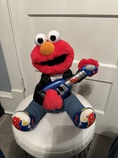 Vintage Rock N Roll Elmo Guitar Plays Music Sings 1998 Tyco Tested Working Rare
