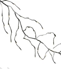 KURT ADLER 6' Brown Twig Garland 64 Warm White LED Twinkle Lights indoor/outdoor