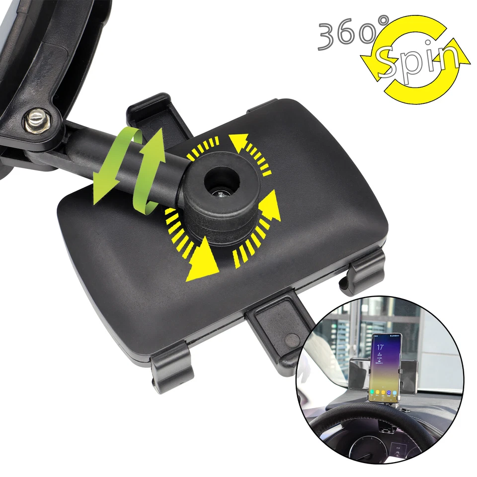Cell Phone Mount Car Dashboard 360° Stand Holder Universal Cradle Clip on GPS Foto 3 de 4