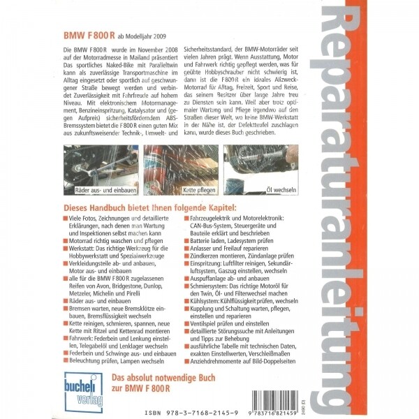 Thumbnail - Bmw F 800 R (ab 2009) Reparaturanleitung Bucheli Verlag